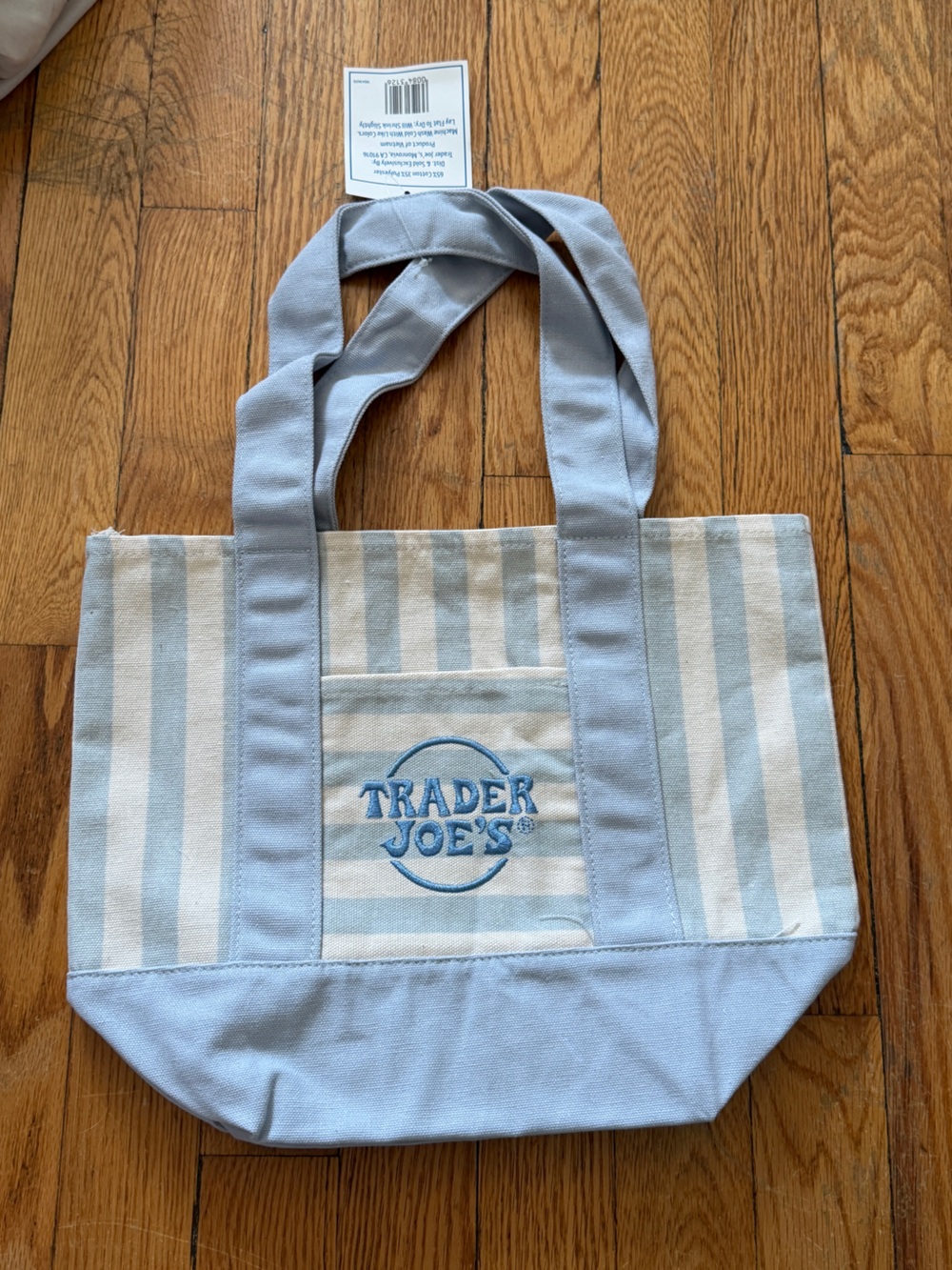 Trader Joe’s Striped Mini Canvas Tote Bag - Blue